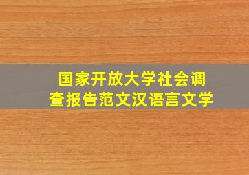 国家开放大学社会调查报告范文汉语言文学