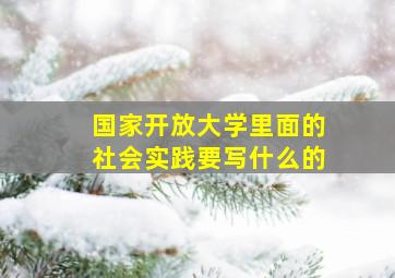 国家开放大学里面的社会实践要写什么的