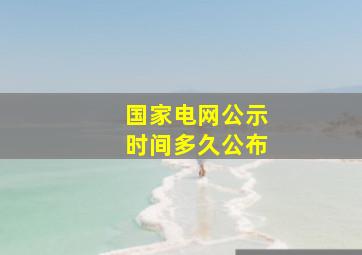 国家电网公示时间多久公布