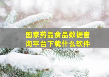 国家药品食品数据查询平台下载什么软件