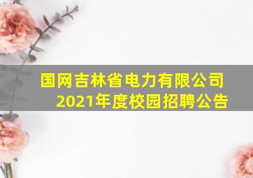 国网吉林省电力有限公司2021年度校园招聘公告