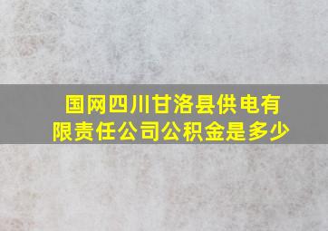 国网四川甘洛县供电有限责任公司公积金是多少