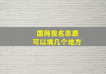 国网报名志愿可以填几个地方