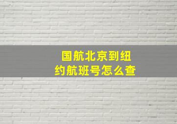 国航北京到纽约航班号怎么查