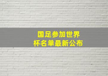 国足参加世界杯名单最新公布