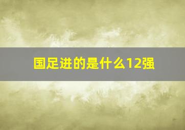 国足进的是什么12强