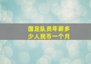 国足队员年薪多少人民币一个月