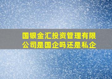 国银金汇投资管理有限公司是国企吗还是私企