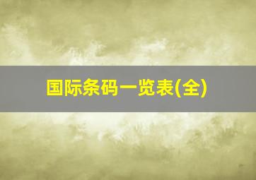 国际条码一览表(全)