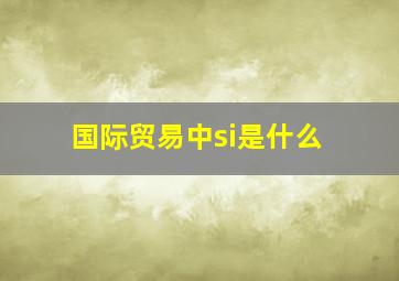 国际贸易中si是什么