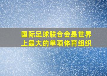 国际足球联合会是世界上最大的单项体育组织