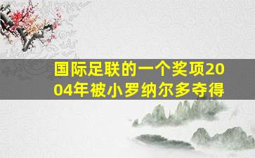 国际足联的一个奖项2004年被小罗纳尔多夺得