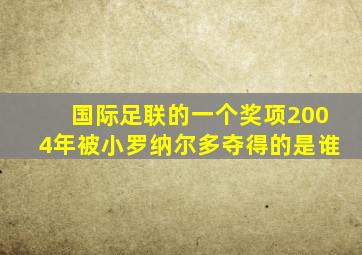 国际足联的一个奖项2004年被小罗纳尔多夺得的是谁