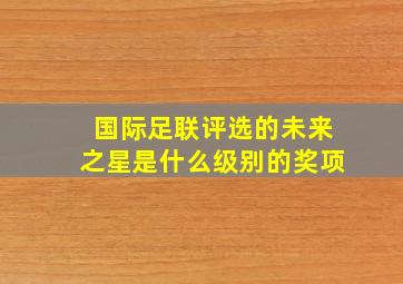 国际足联评选的未来之星是什么级别的奖项