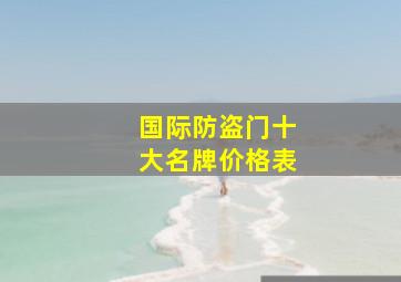 国际防盗门十大名牌价格表