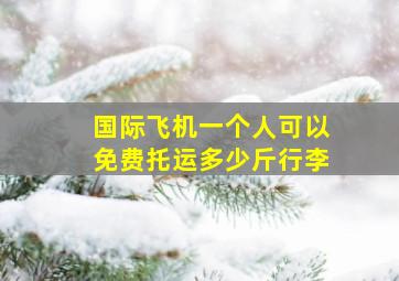 国际飞机一个人可以免费托运多少斤行李