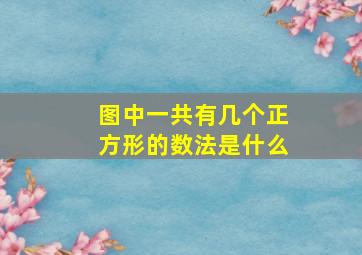 图中一共有几个正方形的数法是什么