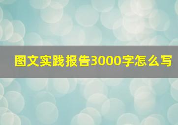 图文实践报告3000字怎么写