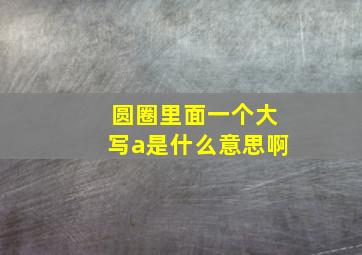 圆圈里面一个大写a是什么意思啊