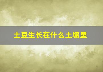 土豆生长在什么土壤里