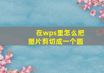 在wps里怎么把图片剪切成一个圆