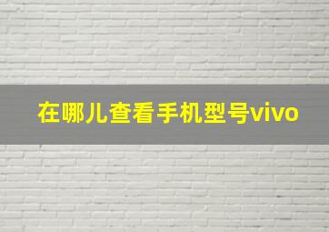 在哪儿查看手机型号vivo