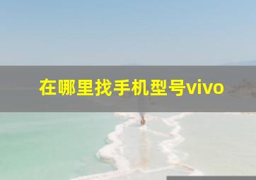 在哪里找手机型号vivo