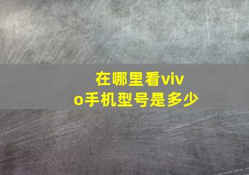 在哪里看vivo手机型号是多少