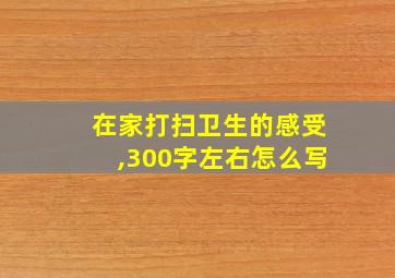 在家打扫卫生的感受,300字左右怎么写