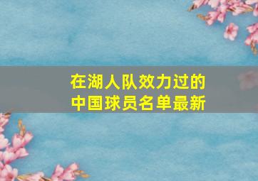 在湖人队效力过的中国球员名单最新