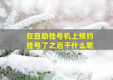 在自助挂号机上预约挂号了之后干什么呢