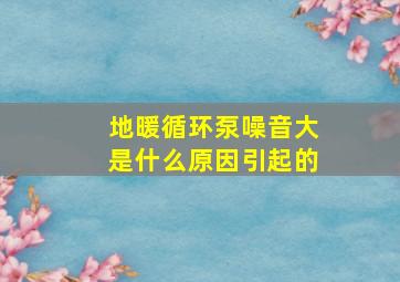 地暖循环泵噪音大是什么原因引起的