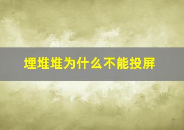 埋堆堆为什么不能投屏