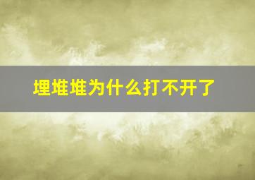 埋堆堆为什么打不开了