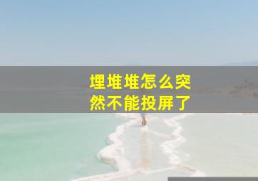 埋堆堆怎么突然不能投屏了