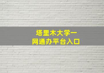 塔里木大学一网通办平台入口