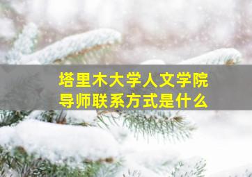 塔里木大学人文学院导师联系方式是什么