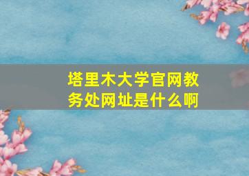 塔里木大学官网教务处网址是什么啊