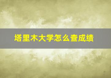 塔里木大学怎么查成绩