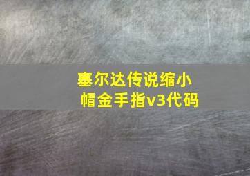 塞尔达传说缩小帽金手指v3代码