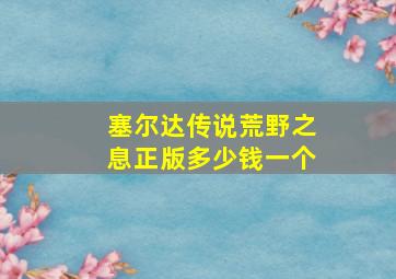 塞尔达传说荒野之息正版多少钱一个