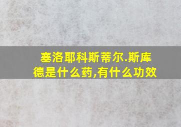 塞洛耶科斯蒂尔.斯库德是什么药,有什么功效