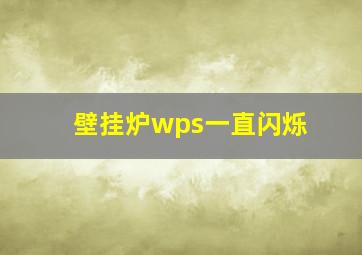 壁挂炉wps一直闪烁