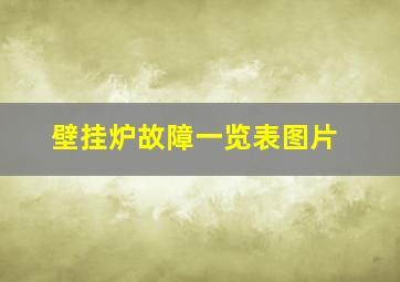 壁挂炉故障一览表图片