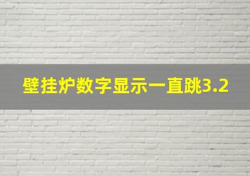 壁挂炉数字显示一直跳3.2