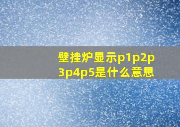 壁挂炉显示p1p2p3p4p5是什么意思