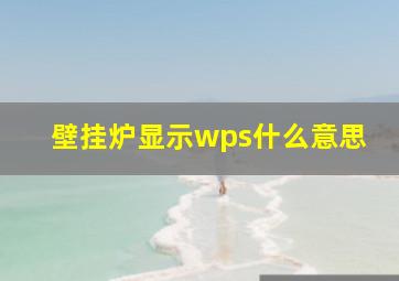 壁挂炉显示wps什么意思