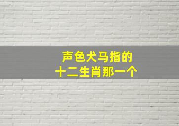 声色犬马指的十二生肖那一个