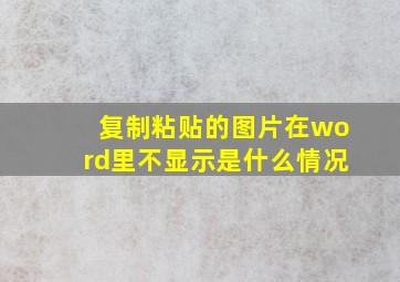 复制粘贴的图片在word里不显示是什么情况