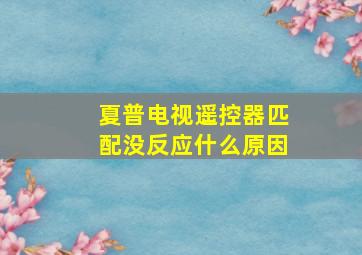 夏普电视遥控器匹配没反应什么原因